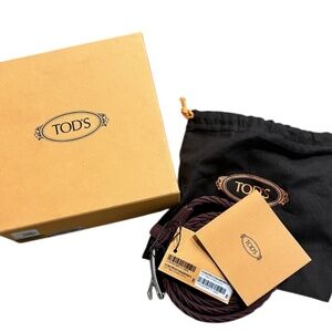 NWT Tod's Burgundy Braided Suede Belt Men's Size 100 (US 39.5) New in BOX